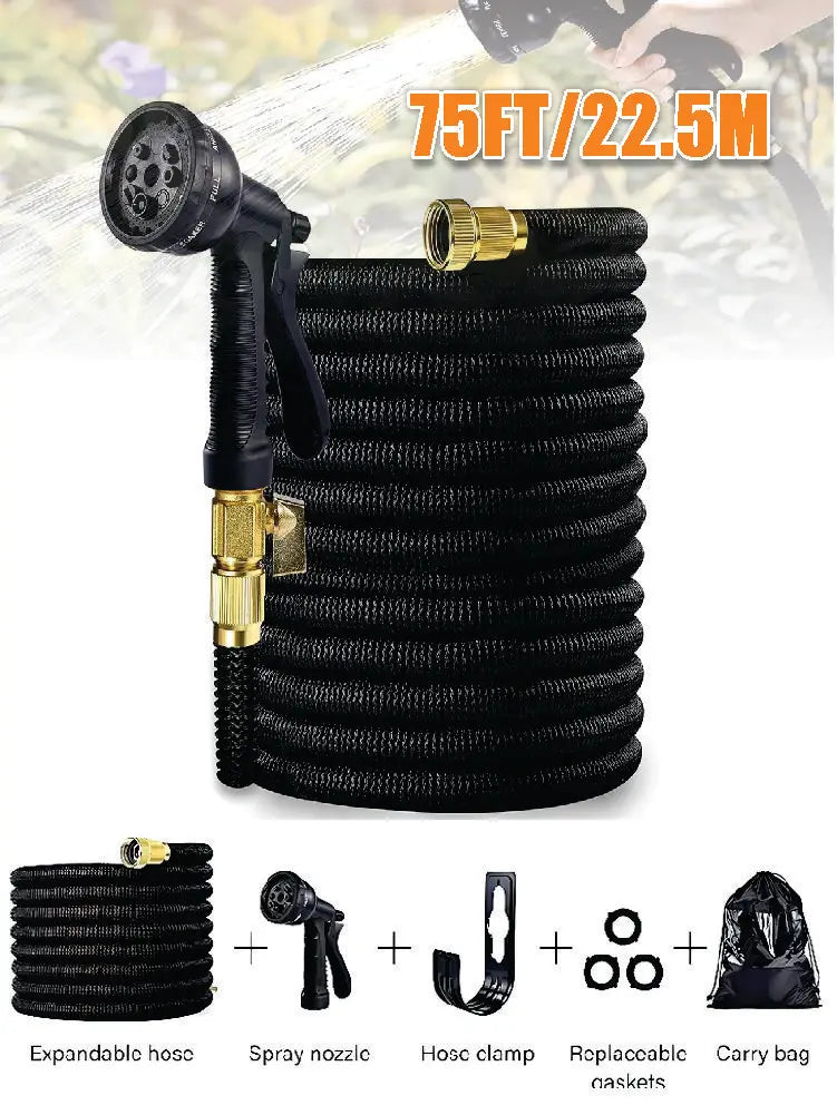 Expandable Garden Hose Kit for Lawn and Car Washing