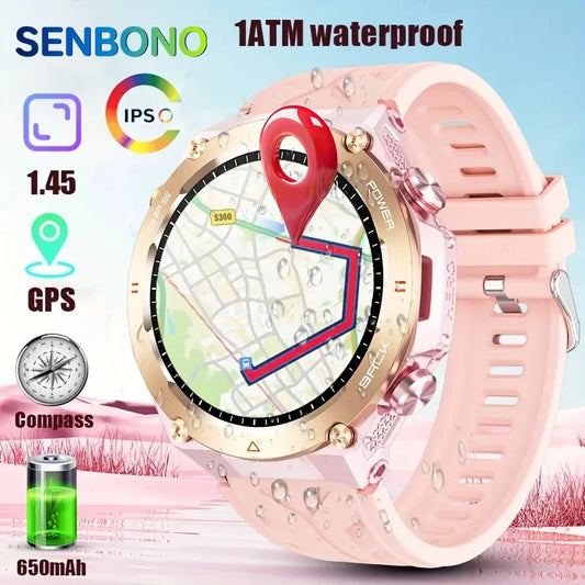 SENBONO Women's Smart Watch with GPS and Bluetooth Calling