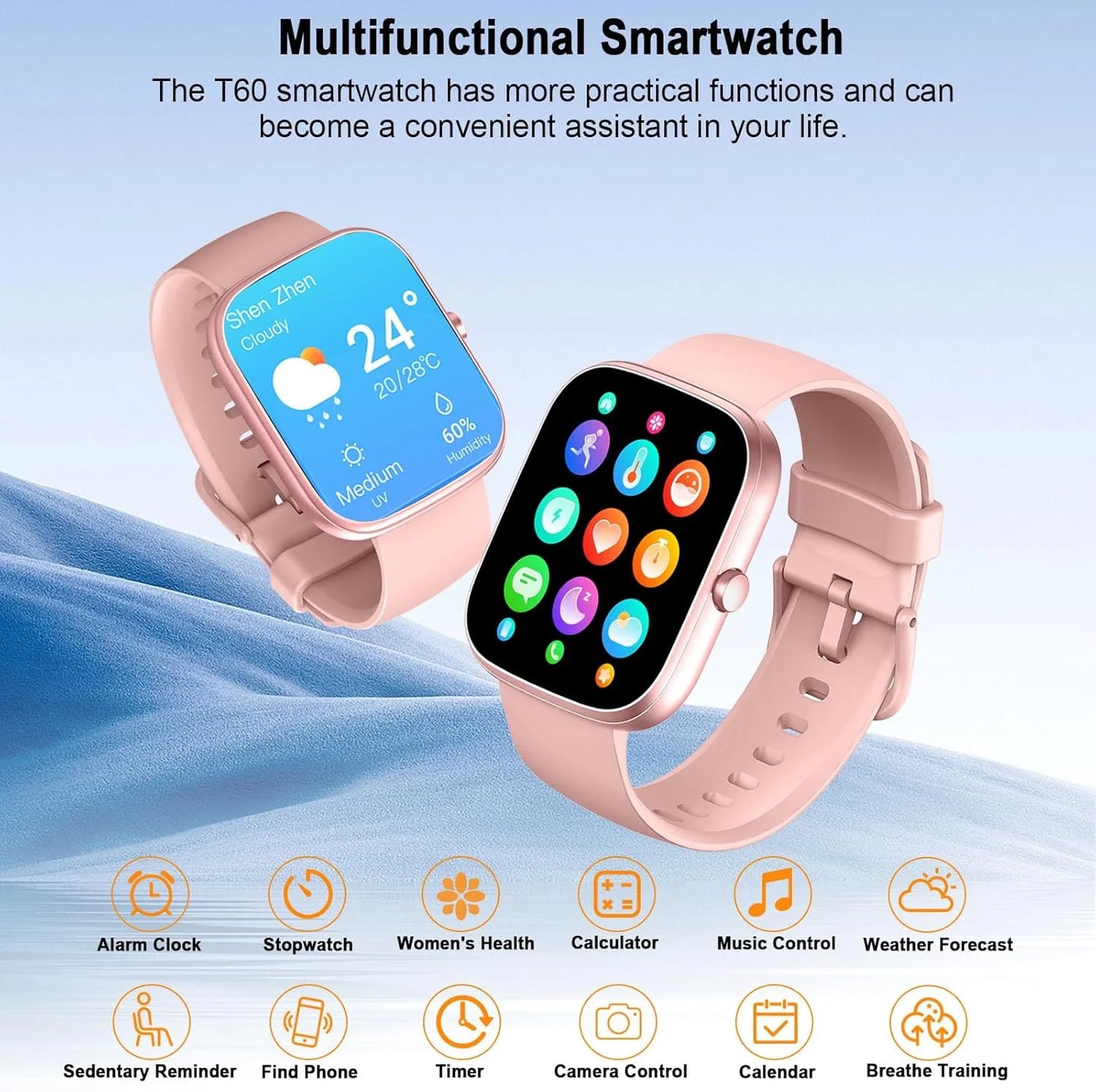 Smart Watch with Call Function and Waterproof Fitness Tracking