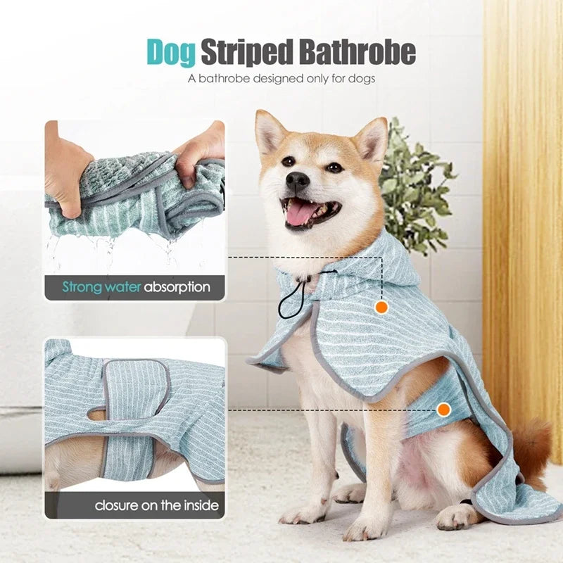 Pet Bathrobe Coat for Quick Drying and Comfort