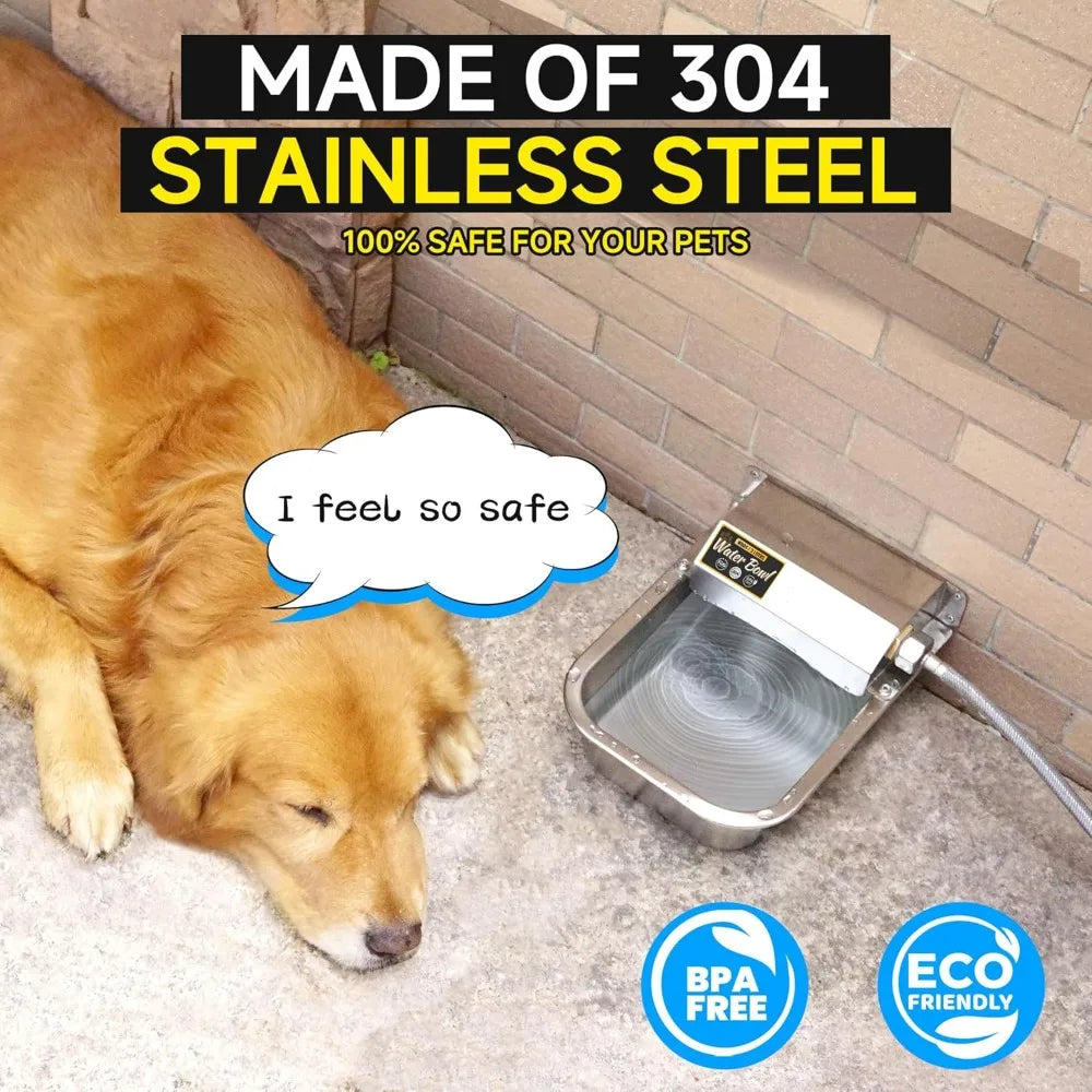 Automatic Dog Water Dispenser Stainless Steel Auto Fill