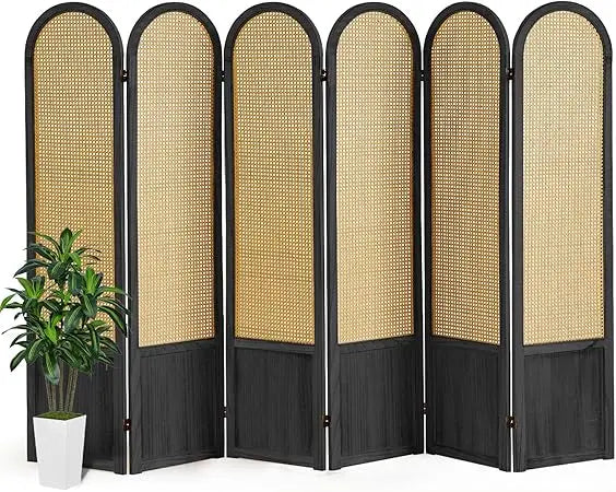 Folding Rattan Room Divider Privacy Screen for Stylish Spaces