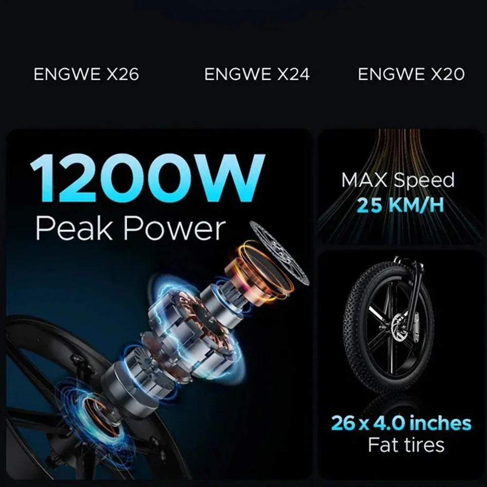 Folding Electric Mountain Bike With Powerful 1200W Motor