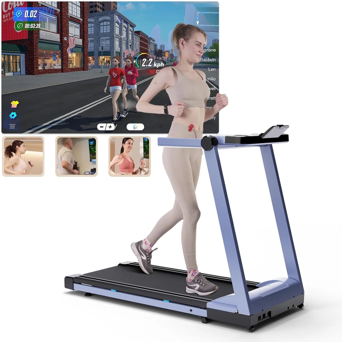 Driving Foldable Treadmill 3.5HP 350lbs Incline Six Percent