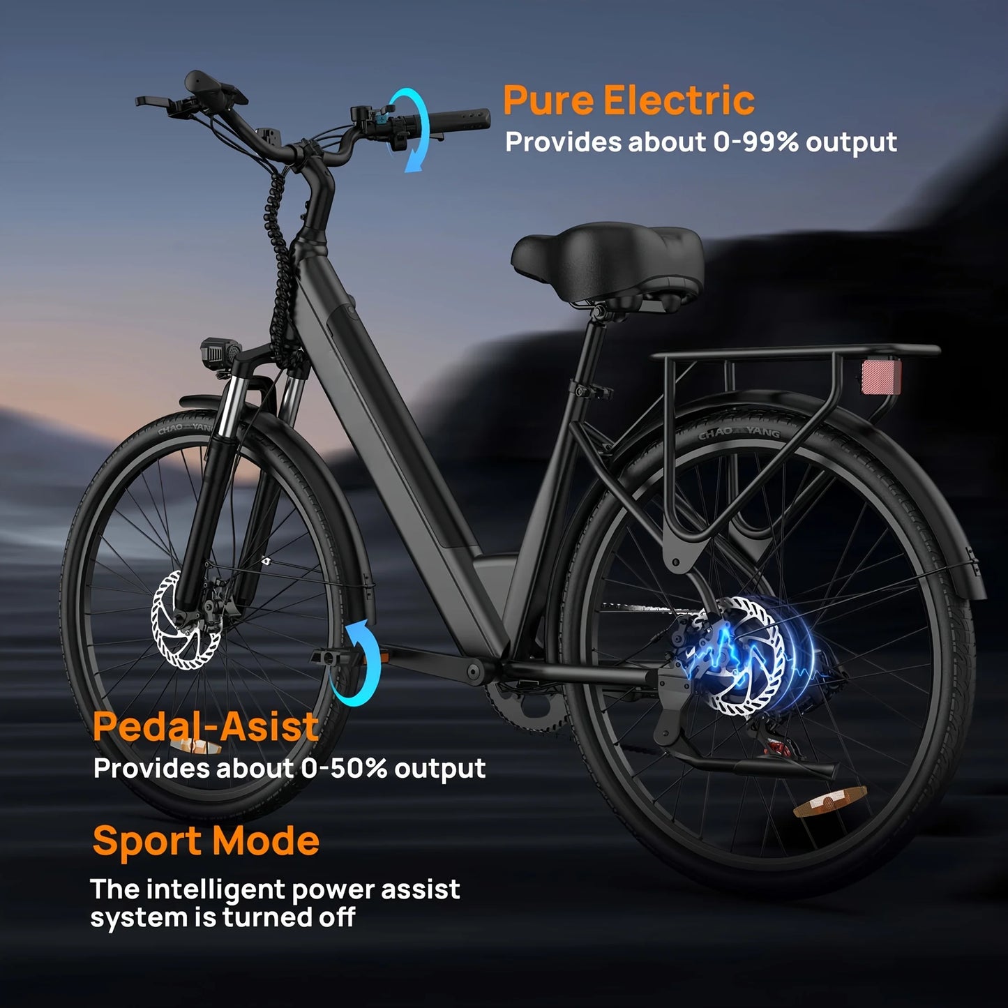 URLIFE 750W E Bike LCD DisplayPanel 7 Speeds Brakes