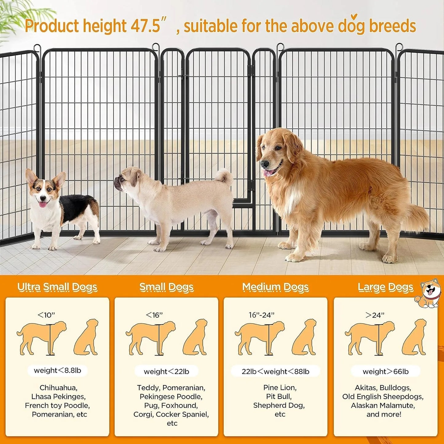 Hign-concerned Dog Playpen Outdoor Heavy Duty Metal Pen