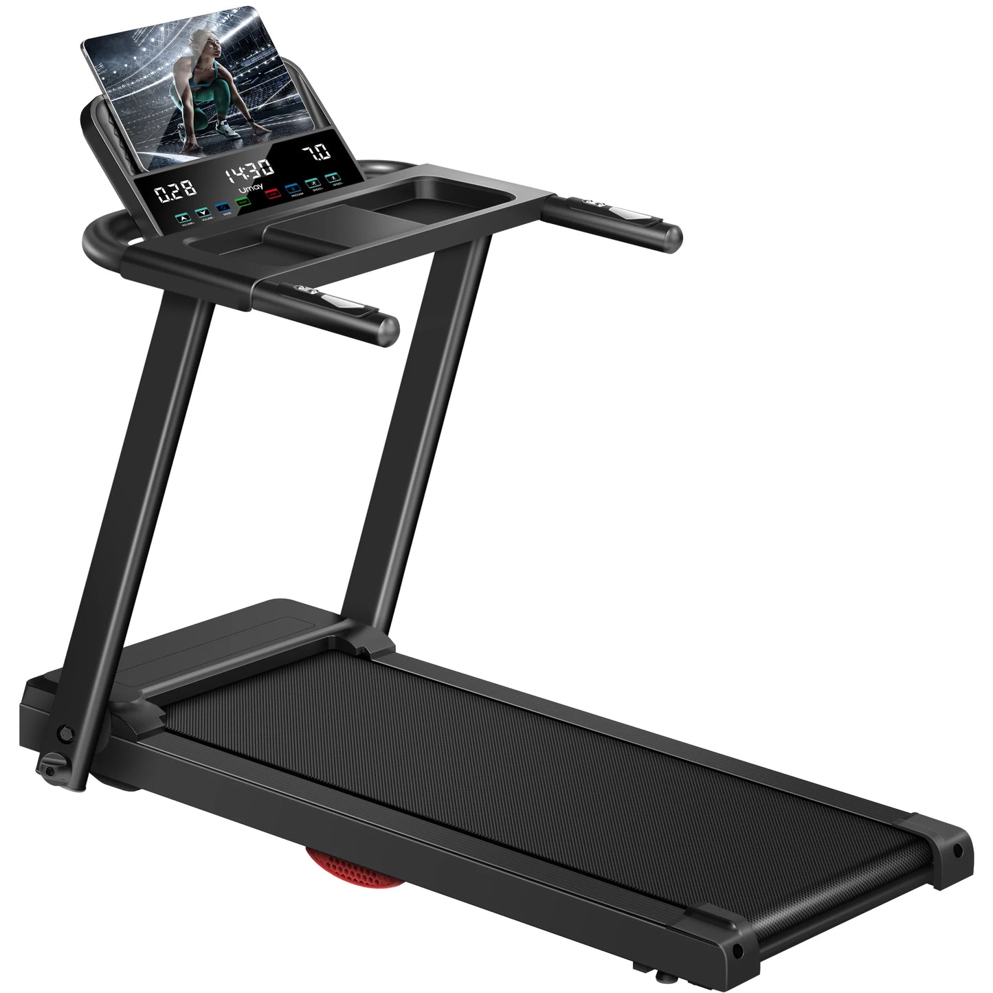 Driving Power Brushless Foldable Home Treadmill HR Monitor