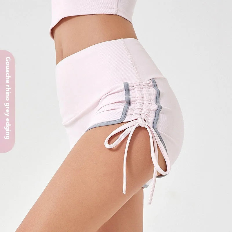 Women's High Elastic Yoga Shorts for Fitness and Running
