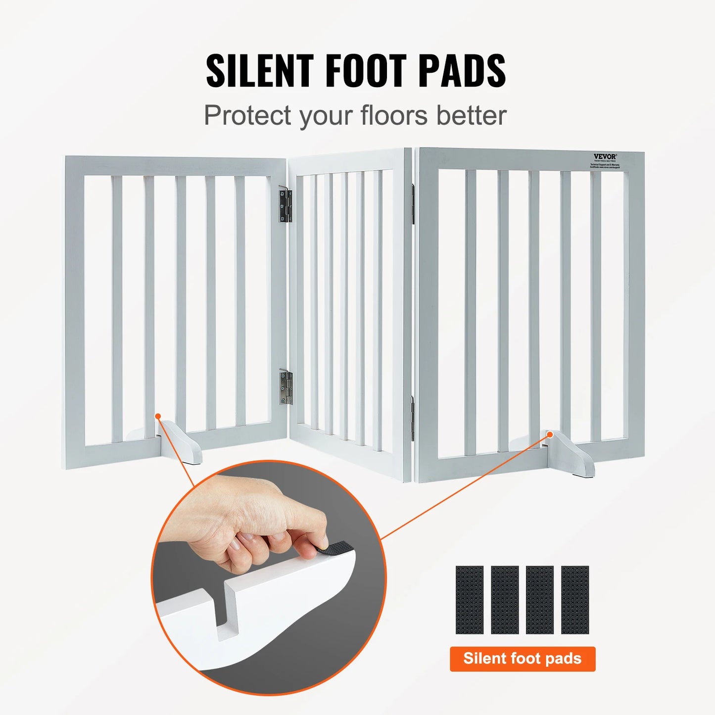 SucceBuy Freestanding Dog Gate Three Panel Foldable Barrier