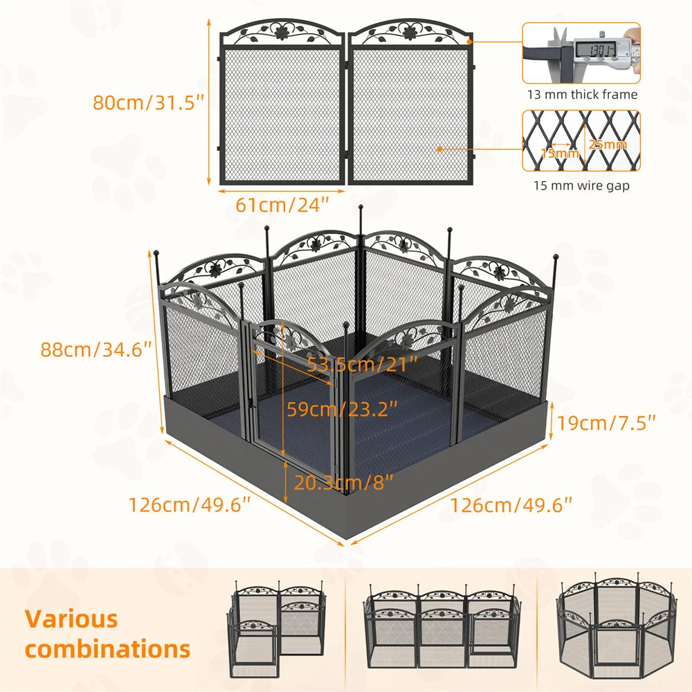 Borwarth Heavy Duty Dog Playpen With Waterproof Mat