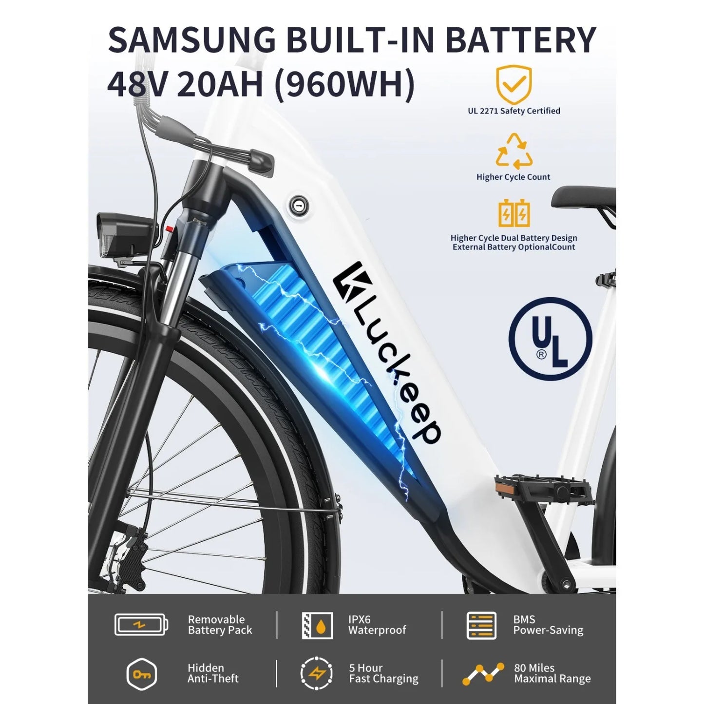 Luckeep X26 Electric Bike 750W 48V20Ah Smart App Remote