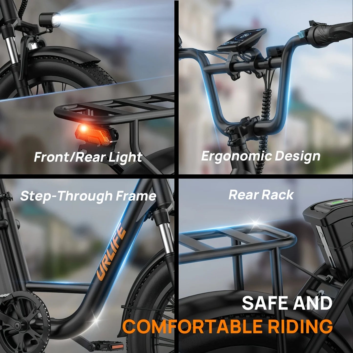 URLIFE Off Road Electric Bike 1000W 48V Battery Pack