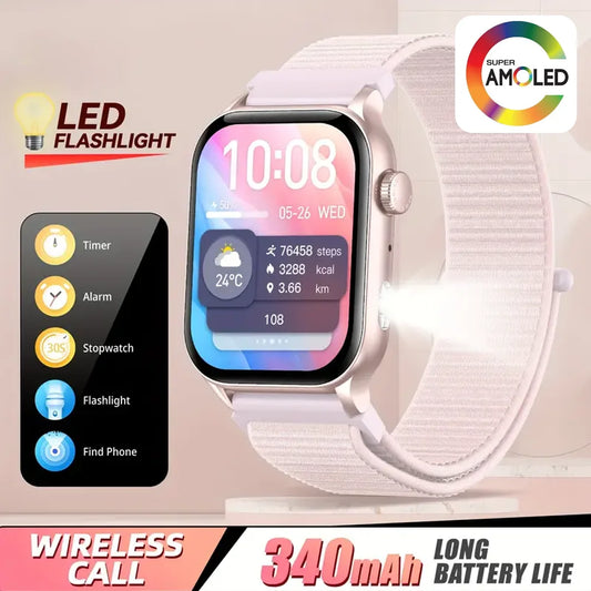 SENBONO Women Smart Watch with AMOLED Screen and Bluetooth Calling