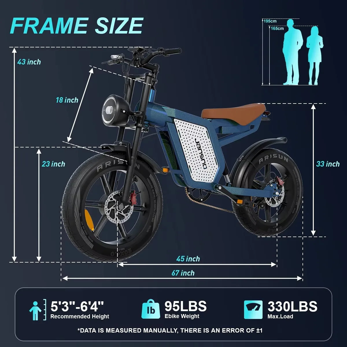 Jansno X60 Electric Bike with Dual Motor and Large Display