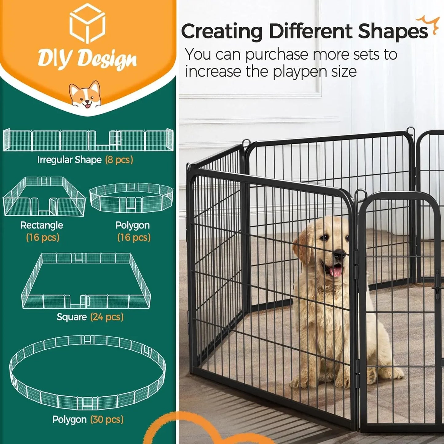 Hign-concerned Outdoor Dog Fence Pen Heavy Duty Playpen