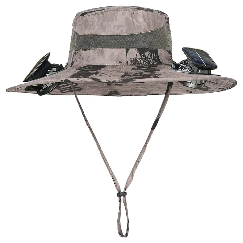 Alloet Dual Solar Fan Hat For Outdoor Fishing And Hiking