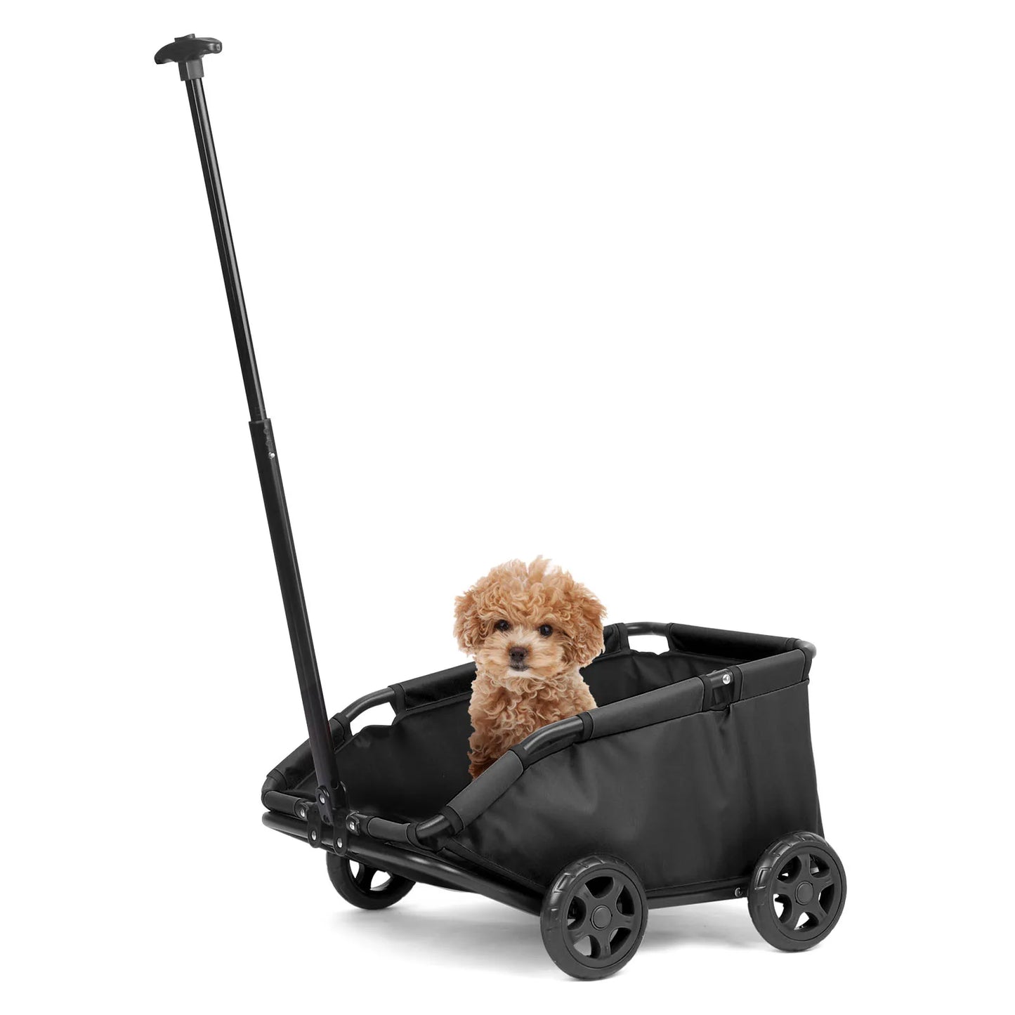 Lightweight Folding Pet Cart with 360 Degree Rotating Wheels