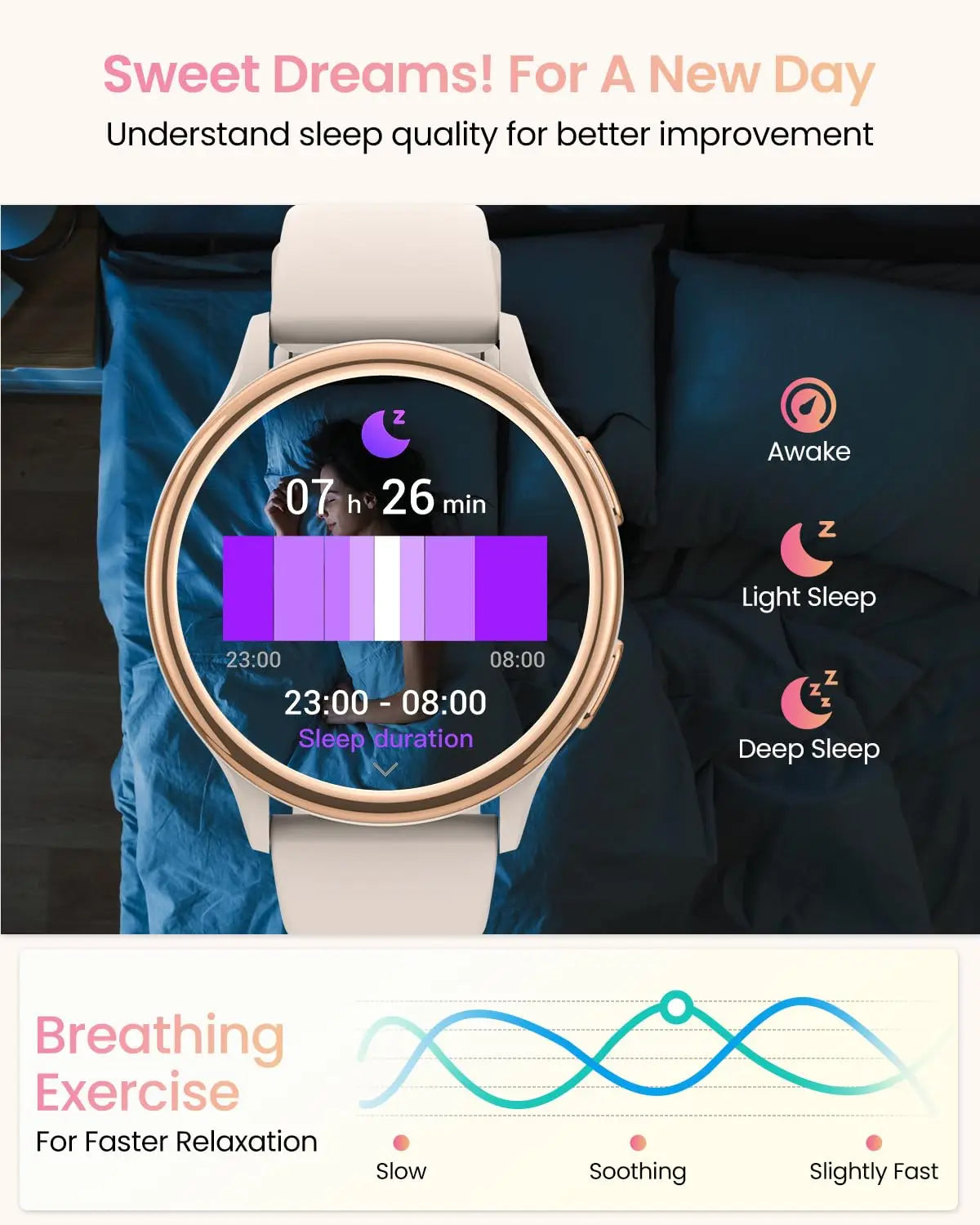 Smart Fitness Watch for Women with Health Tracking Features
