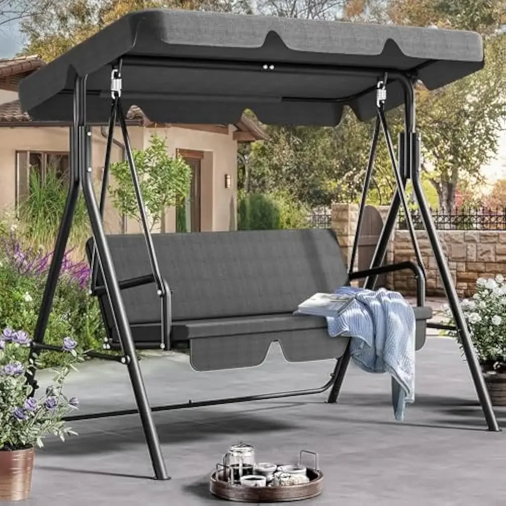 Patio Swing Bench with Adjustable Canopy by NoEnName