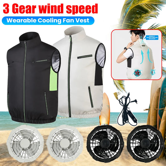 APWIKOGERCN Wearable Cooling Vest Air Conditioner Fan