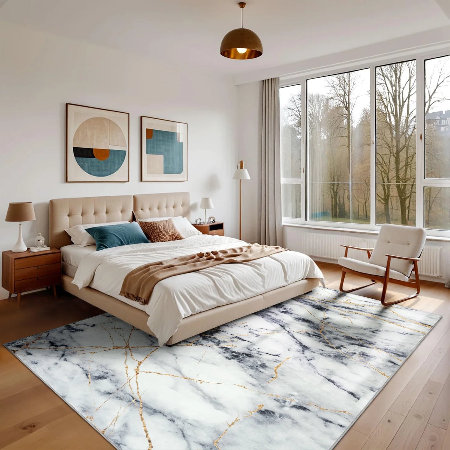 Fluffy Modern Flannel Area Rug for Home Decor