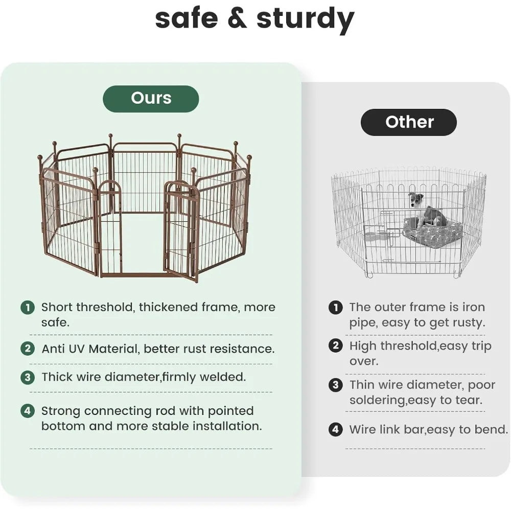 RBXCH Foldable Dog Playpen Indoor Outdoor Exercise Yard