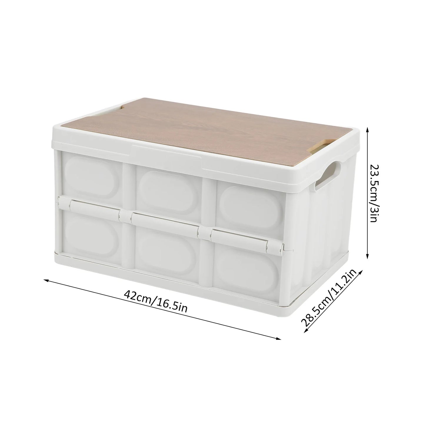 Outdoor Multifunctional Folding Storage Box with Wooden Panel