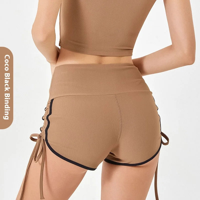 Women's High Elastic Yoga Shorts for Fitness and Running