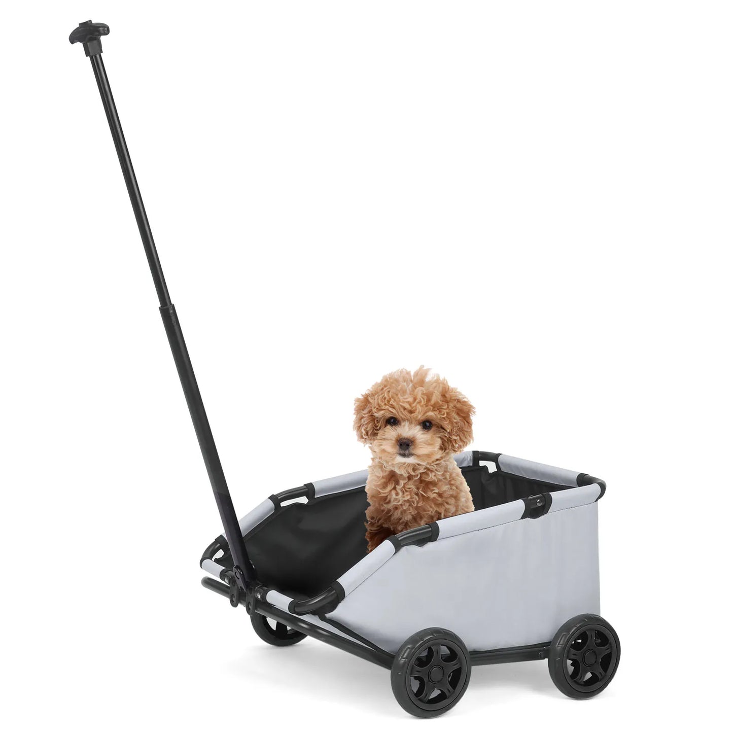 Lightweight Folding Pet Cart with 360 Degree Rotating Wheels