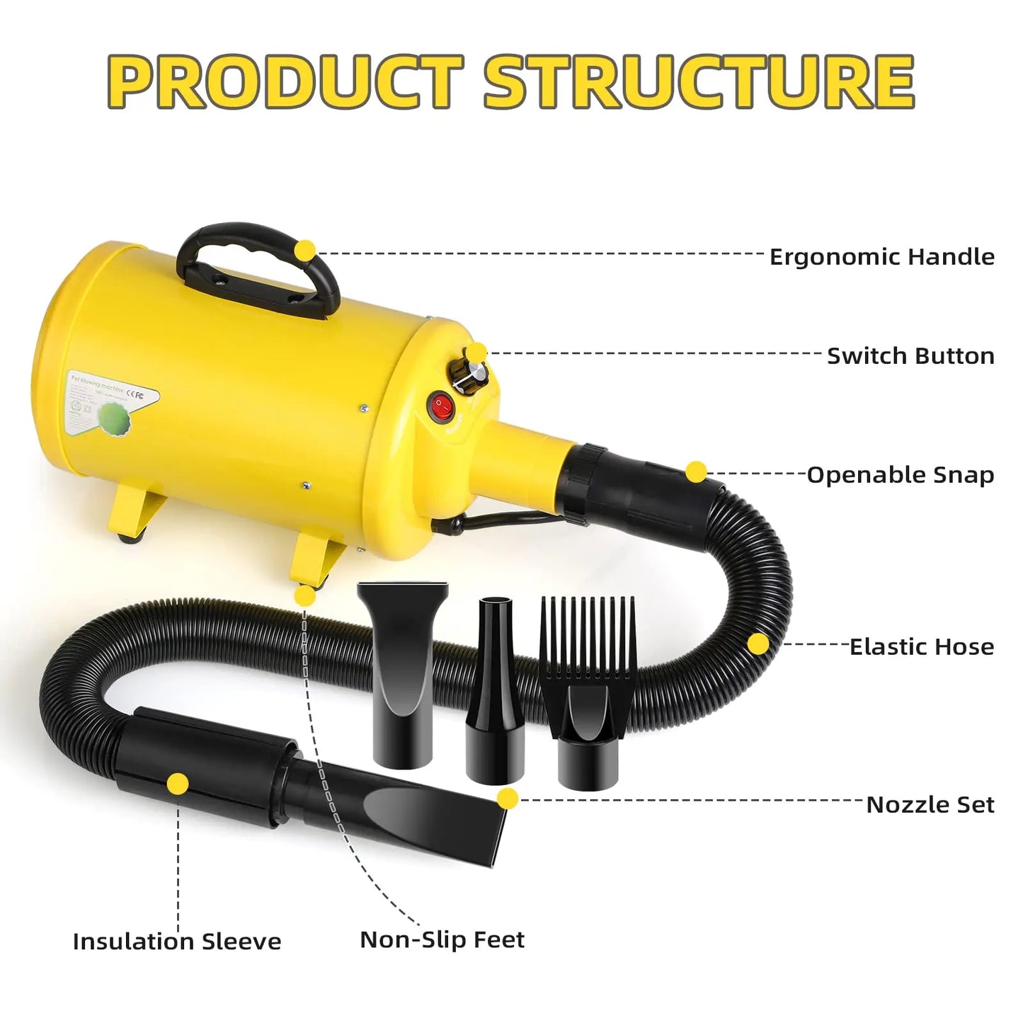 Powerful Dog Hair Dryer for Efficient Pet Grooming Experience