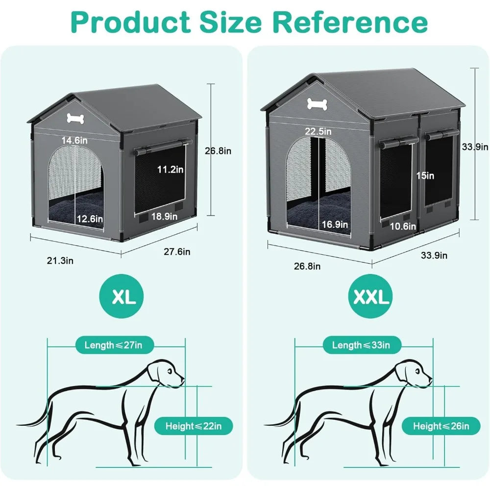 Indoor Dog House Kennel Bed Mat With Cushion For Pets