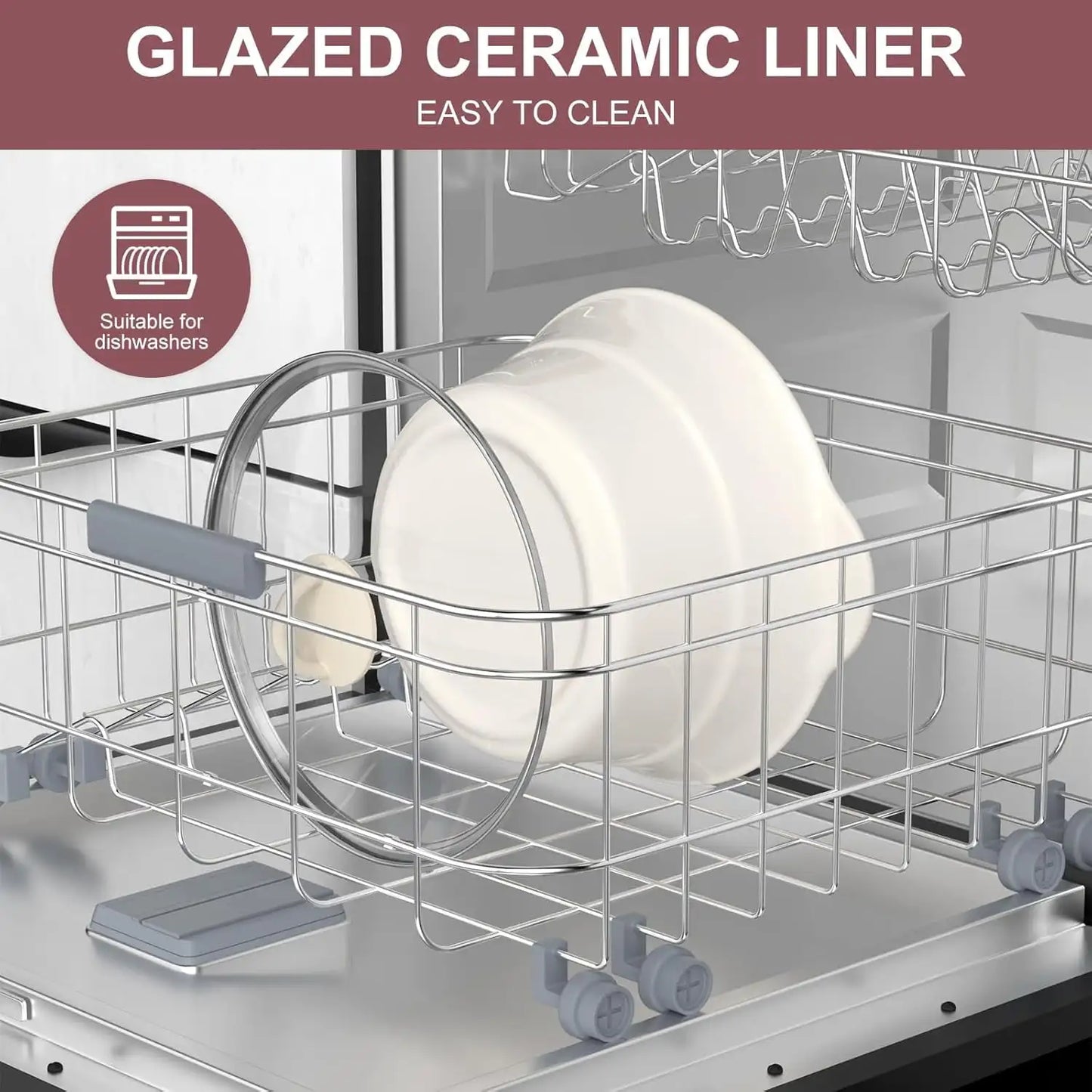 Iosn Programmable Slow Cooker With Auto Warm Ceramic Liner