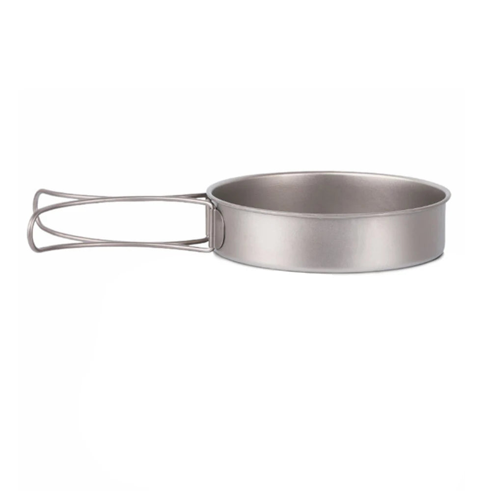 Ultralight Titanium Frypan for Outdoor Camping and Cooking