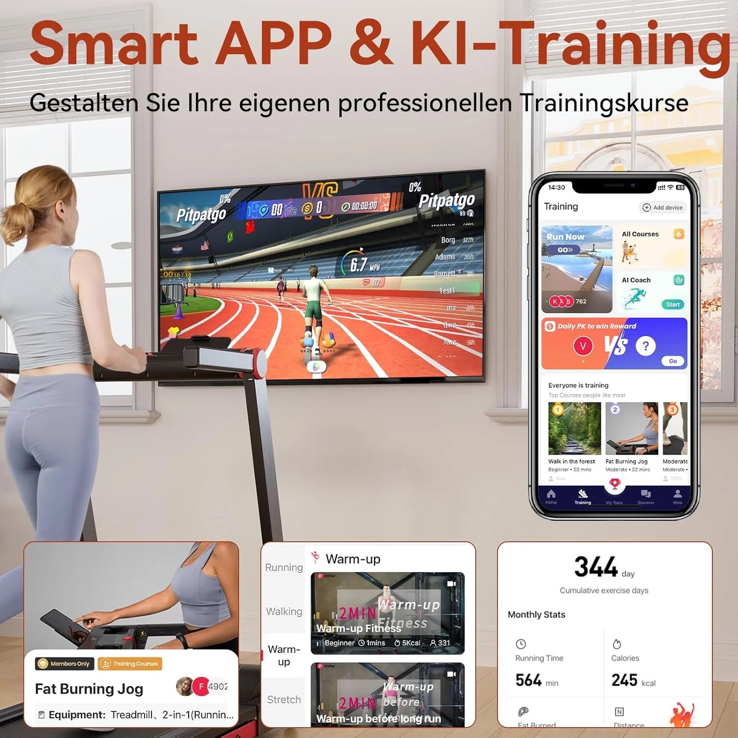 Driving Foldable Treadmill 3.5HP 350lbs Incline Six Percent