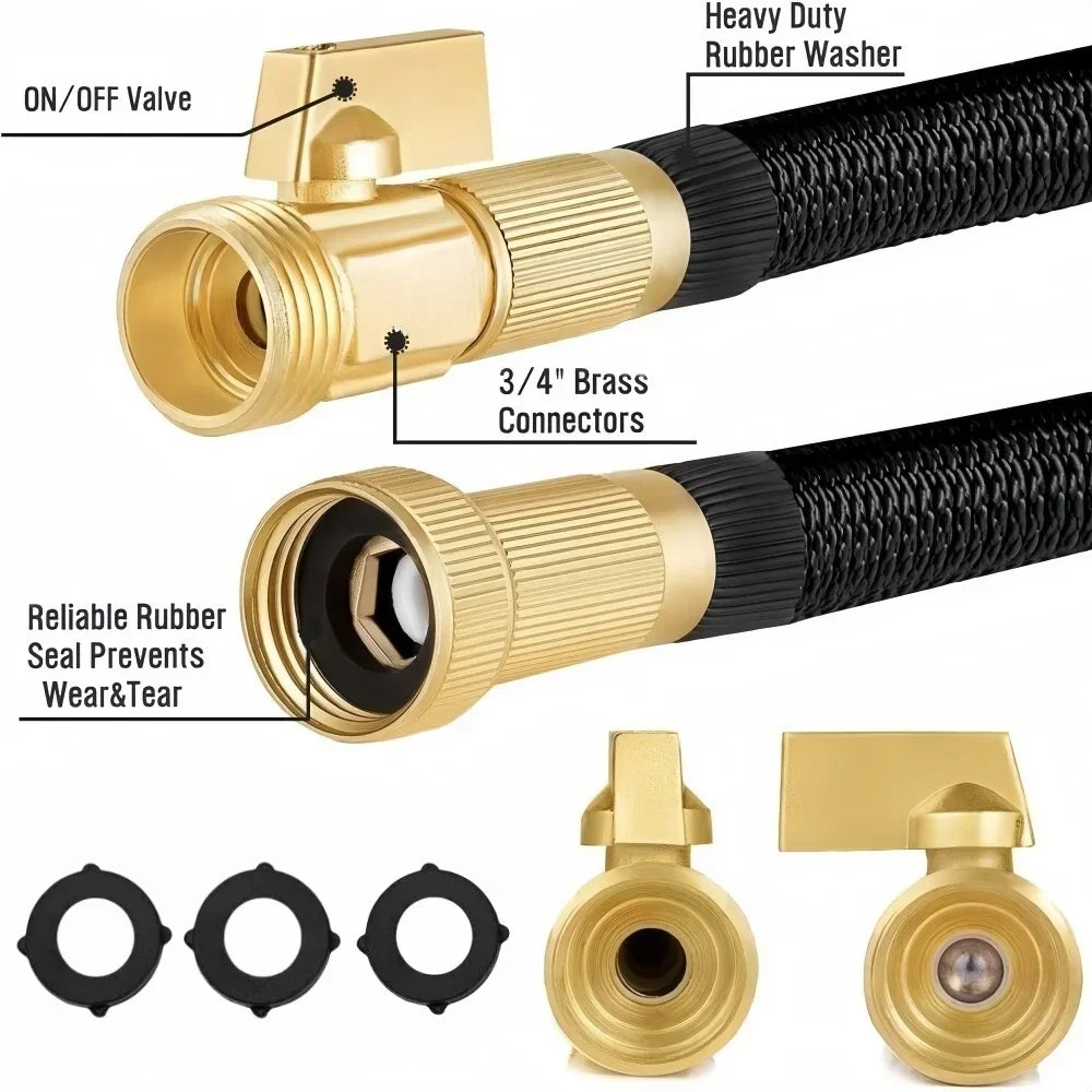 Expandable Garden Hose Kit for Lawn and Car Washing