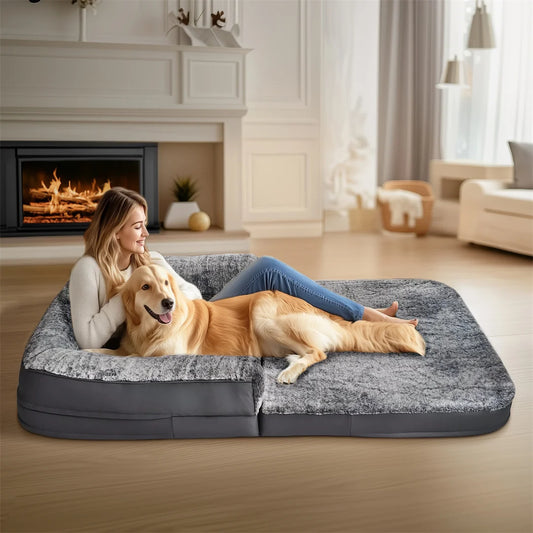 BINGOPAWCN Foldable Giant Dog Bed Calming Orthopedic