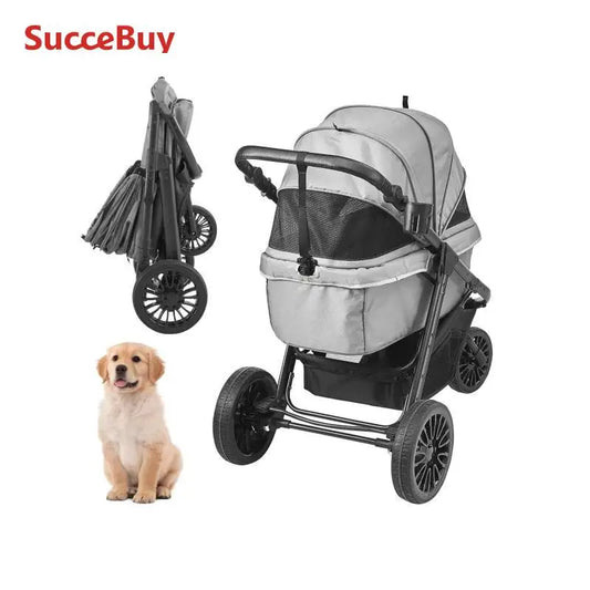 SucceBuy Pet Stroller Carrier For Dogs Cats Lightweight
