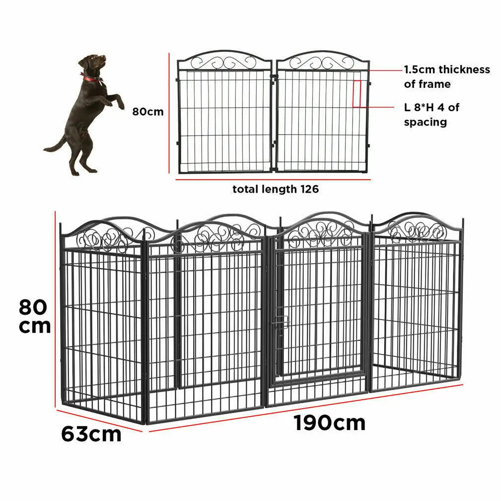 Bingopaw Heavy Duty Metal Dog Playpen With Gate Indoor
