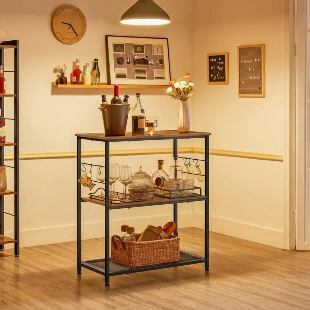 ANGDUO Bakers Rack Kitchen Island With Open Shelves