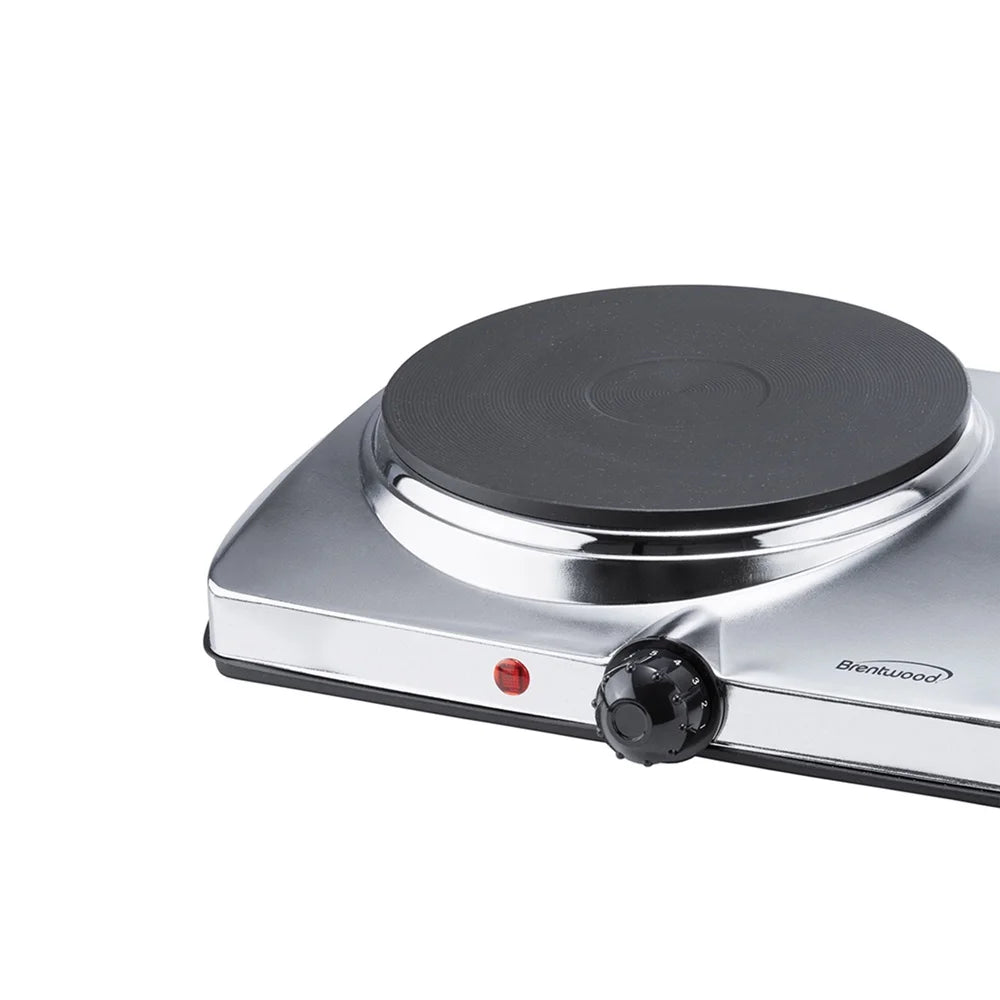 XMSJ Electric Dual Burner Hot Plate 1440W Temp Control