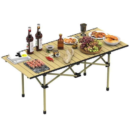 Elenxs Folding Camping Table Portable Carbon Steel Outdoor