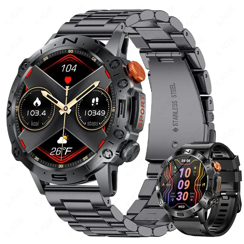 LIGE Bluetooth Call Smart Watch for Men with AMOLED Screen