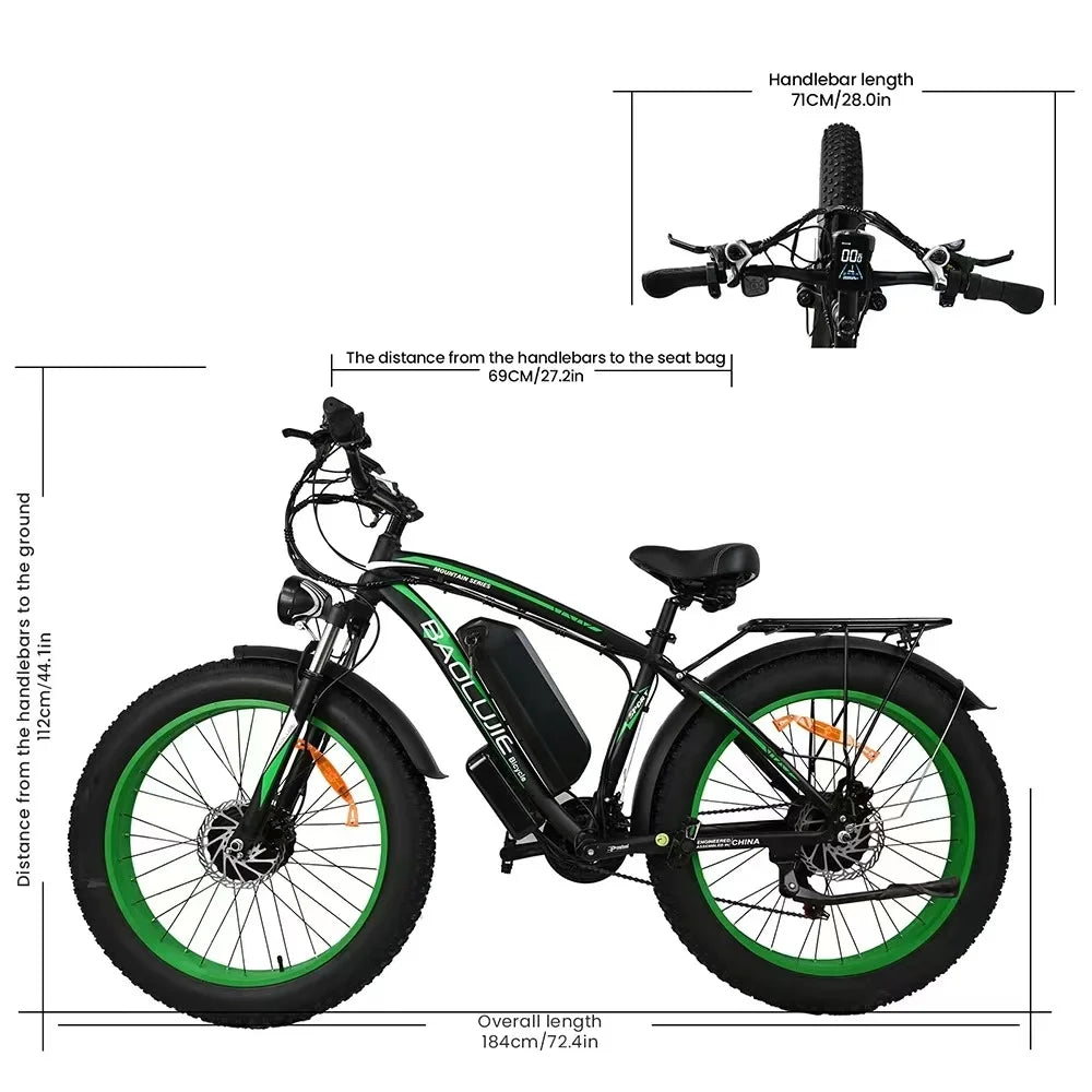 Powerful Electric Bike with Dual Motor and Fat Tires