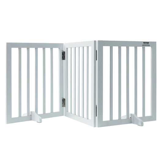 SucceBuy Freestanding Dog Gate Three Panel Foldable Barrier