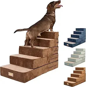 Color All In One Adjustable Dog Steps Ramp UltraPremium