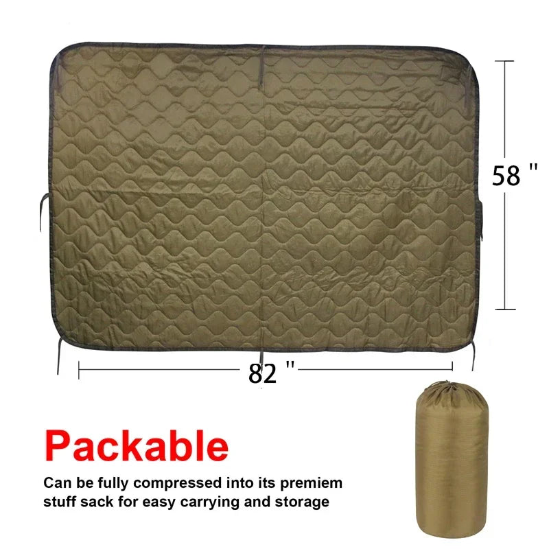 Tactical Camouflage Poncho Liner Blanket for Outdoor Adventures