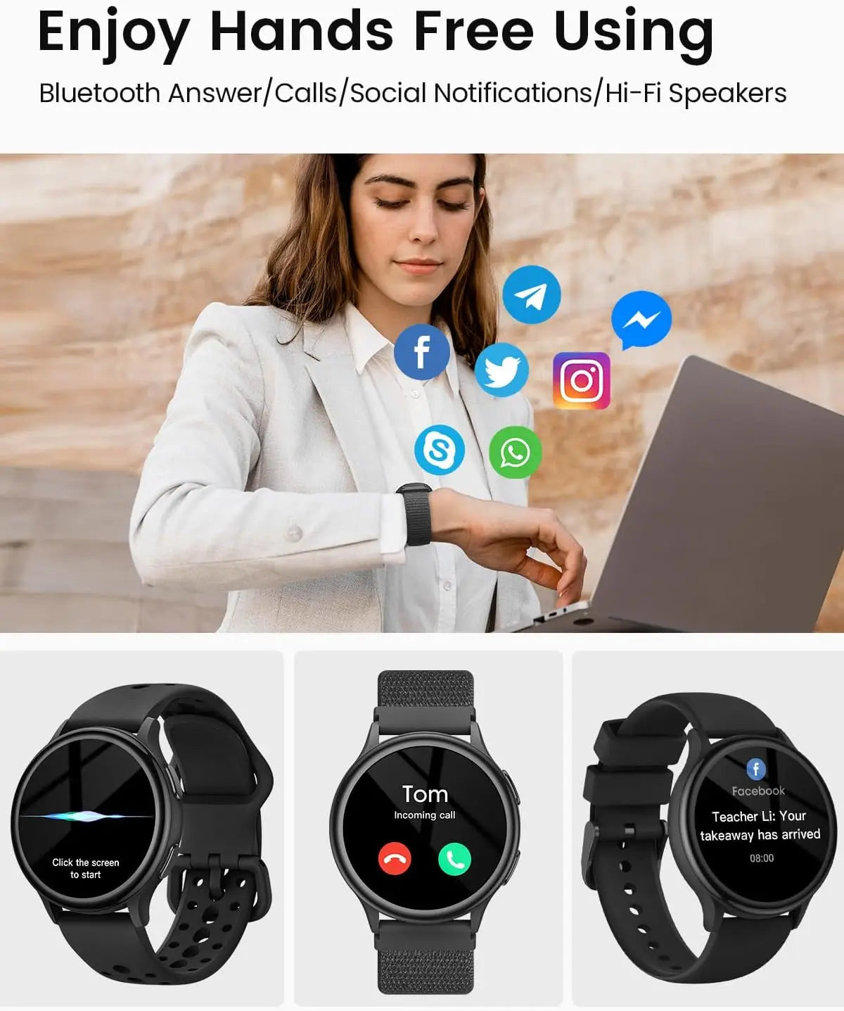Smartwatch for Women with Health Tracking and Custom Watch Faces