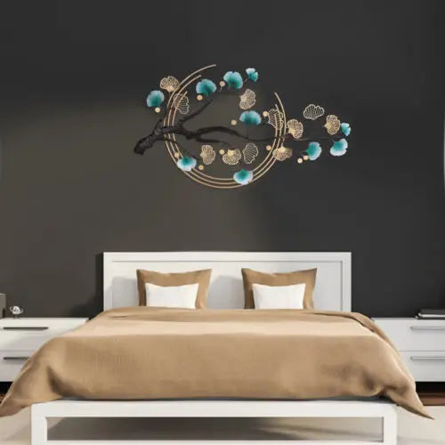 3D Ginkgo Leaf Metal Wall Art for Home Decoration