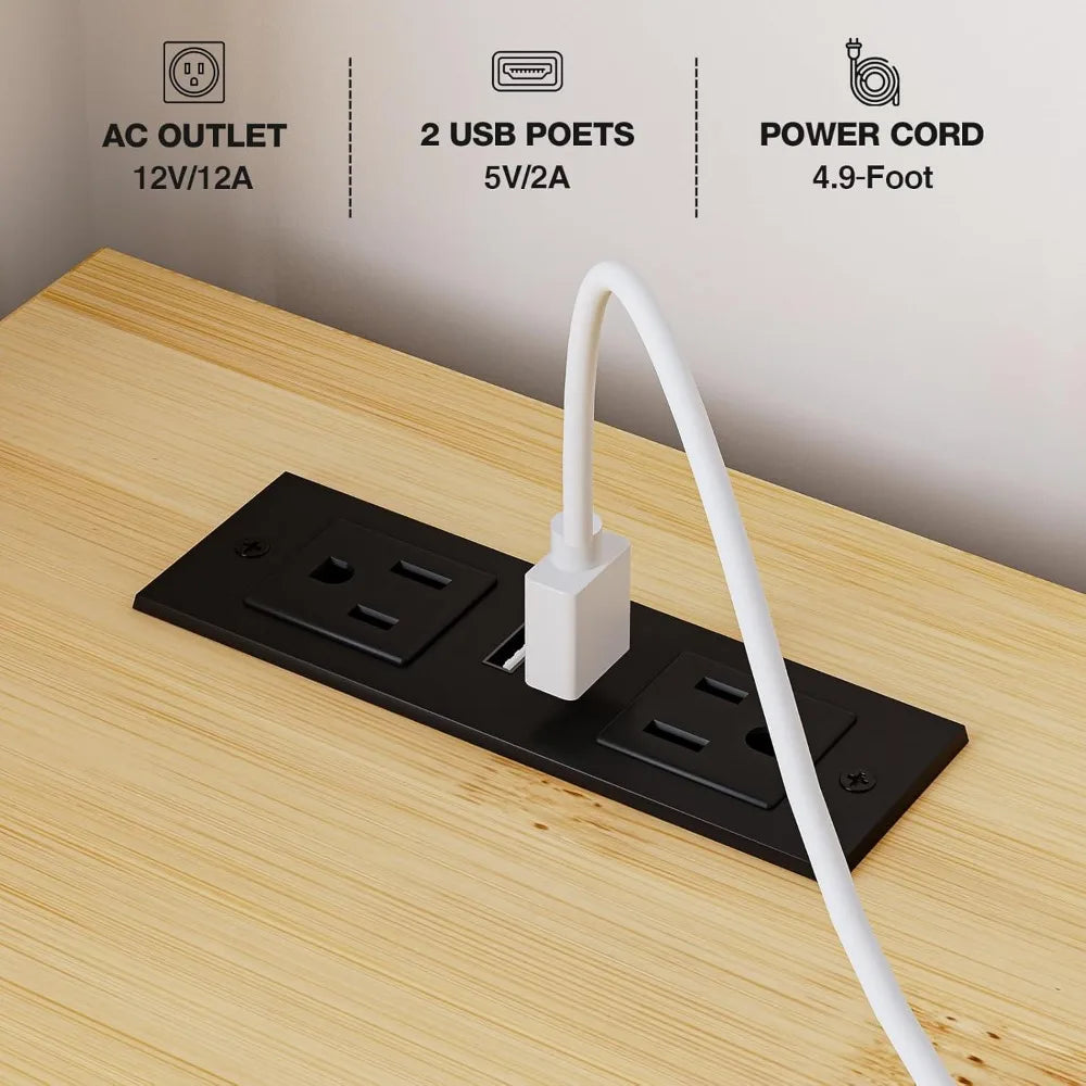 Double Tilt Out Trash Cabinet with Charging Station and Outlet