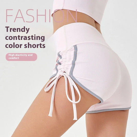 Women's High Elastic Yoga Shorts for Fitness and Running